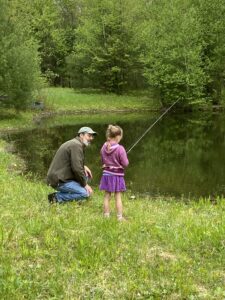 Introduction to fishing - casting practice.