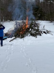 Burning the brush pile